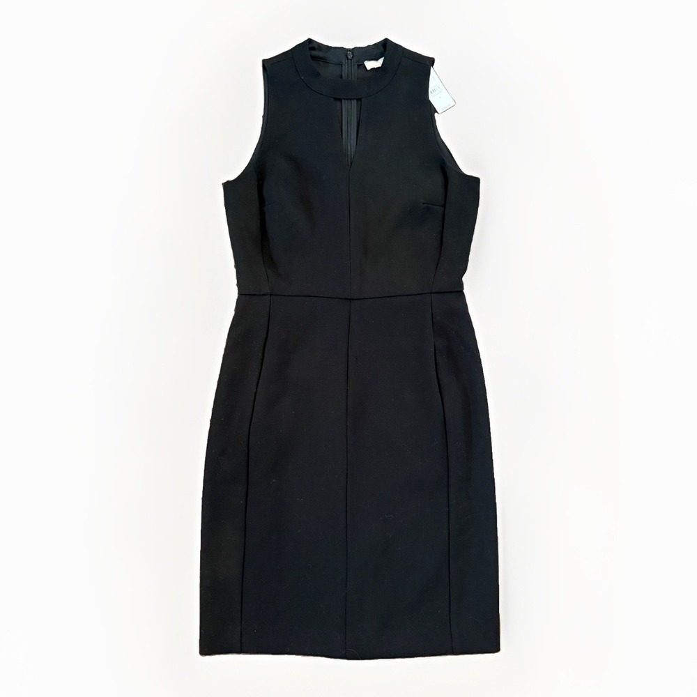 NWT LOFT Sheath Dress 4 S Little Black Dress Keyhole Sleeveless Career Cocktail